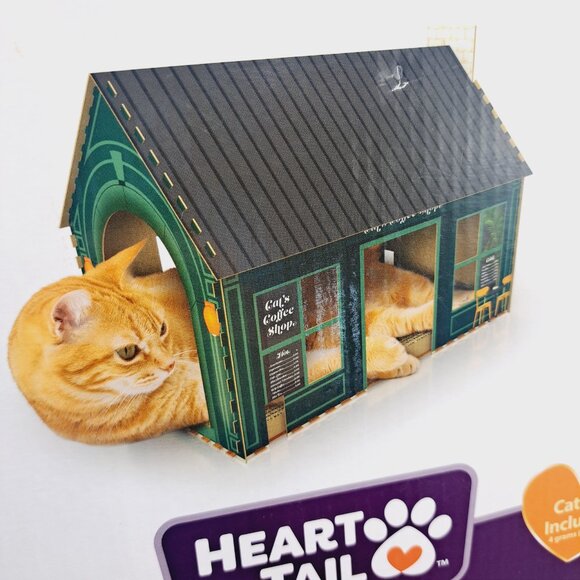 Coffee Shop Bistro Cat or Small Animal Playhouse with Cardboard Scratching Board - Picture 1 of 6